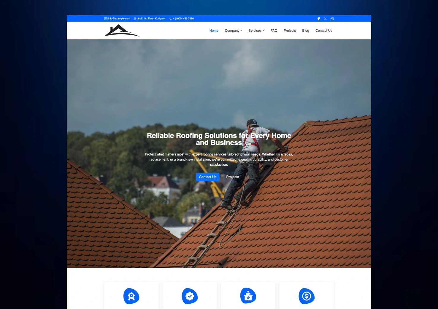 Roofing website template